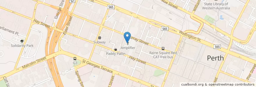 Mapa de ubicacion de Amplifier en 오스트레일리아, Western Australia, City Of Perth.