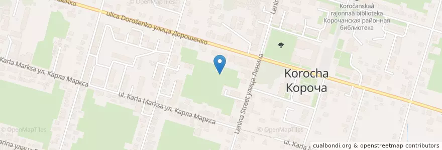Mapa de ubicacion de городское поселение Короча en Rusia, Distrito Federal Central, Óblast De Bélgorod, Корочанский Район, Городское Поселение Короча.