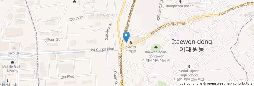 Mapa de ubicacion de Bar Deep en Coreia Do Sul, Seul, 용산구, 용산2가동.