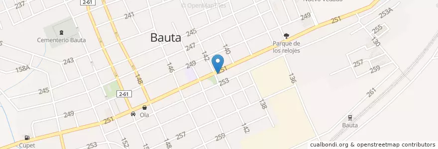 Mapa de ubicacion de Teatro Bauta en Kuba, Artemisa, Bauta, Ciudad De Bauta.