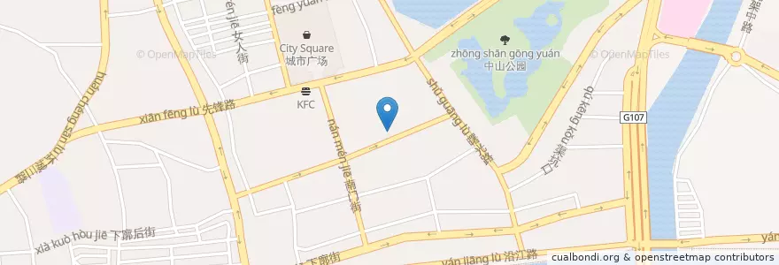 Mapa de ubicacion de 清师附小北区 en China, Guangdong, 清远市 (Qingyuan), 清城区 (Qingcheng), 凤城街办.