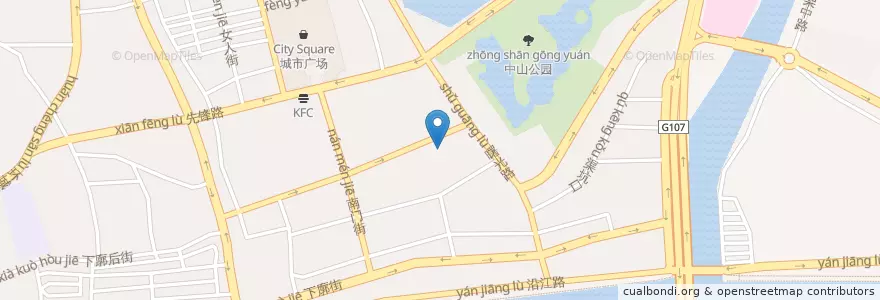 Mapa de ubicacion de 中国农业银行 en China, Guangdong, 清远市 (Qingyuan), 清城区 (Qingcheng), 凤城街办.