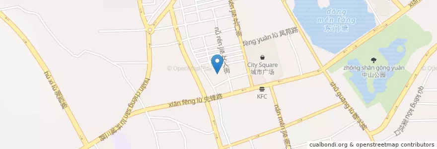Mapa de ubicacion de 先锋小学 en 중국, 광둥성, 清远市 (Qingyuan), 清城区 (Qingcheng), 凤城街办.
