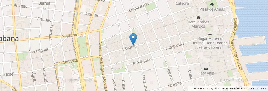 Mapa de ubicacion de Casa Sayu en キューバ, La Habana, La Habana Vieja.