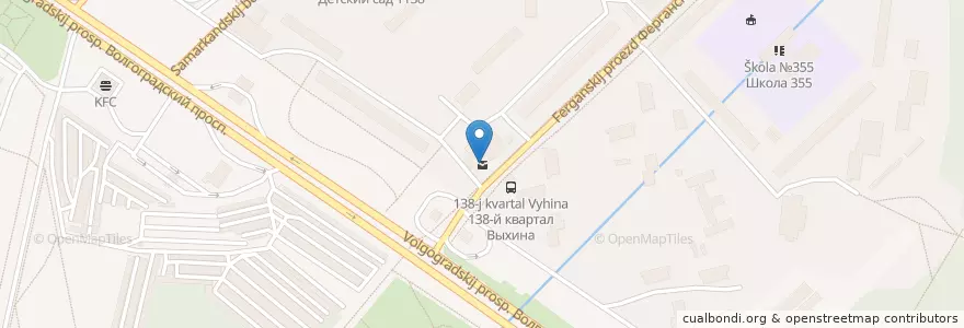 Mapa de ubicacion de Почта России 109507 en روسيا, Центральный Федеральный Округ, Москва, Юго-Восточный Административный Округ, Район Выхино-Жулебино.