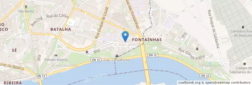 Mapa de ubicacion de La Fontaine en Portugal, Nord, Área Metropolitana Do Porto, Porto, Porto, Bonfim.