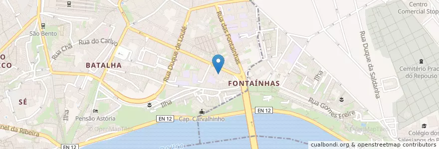 Mapa de ubicacion de Retiro do Fado en پرتغال, Norte, Área Metropolitana Do Porto, Porto, Porto, Bonfim.