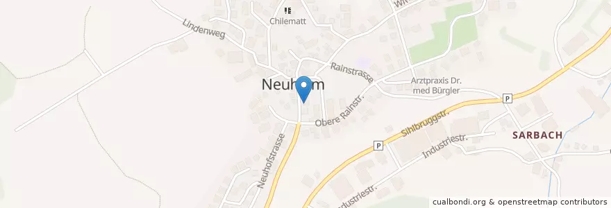 Mapa de ubicacion de Schäfli en スイス, Zug, Neuheim.