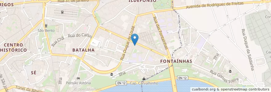 Mapa de ubicacion de Adega Ribatejo en Portugal, North, Área Metropolitana Do Porto, Porto, Porto, Cedofeita, Santo Ildefonso, Sé, Miragaia, São Nicolau E Vitória.