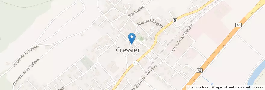 Mapa de ubicacion de Poste Cressier en スイス, Neuchâtel, District De Neuchâtel, Cressier (Ne).