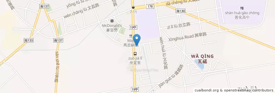 Mapa de ubicacion de 兄妹自助餐 en 台湾, 台南市, 善化区.