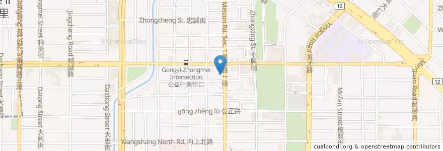 Mapa de ubicacion de 永達牙醫診所 en Taiwan, Taichung, 西區.