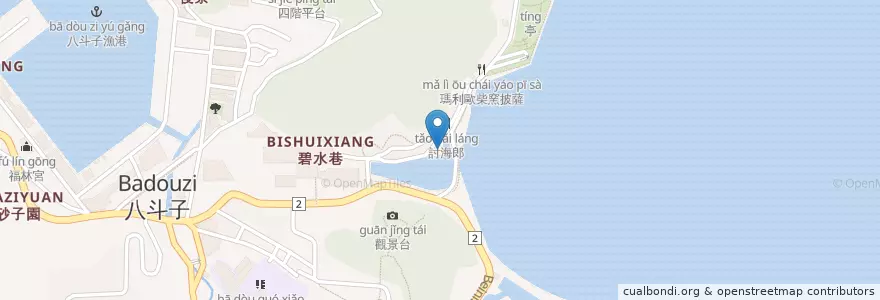 Mapa de ubicacion de 漁民活動中心 en Taiwan, Taiwan Province, Keelung, Zhongzheng.