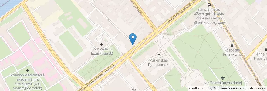 Mapa de ubicacion de Бургер Кинг en Russie, District Fédéral Du Nord-Ouest, Oblast De Léningrad, Saint-Pétersbourg, Адмиралтейский Район, Округ Семёновский.