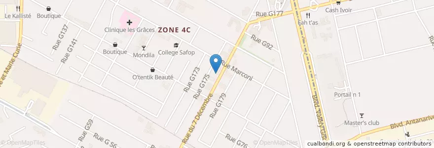 Mapa de ubicacion de Taboo Club en Ivoorkust, Abidjan, Marcory.