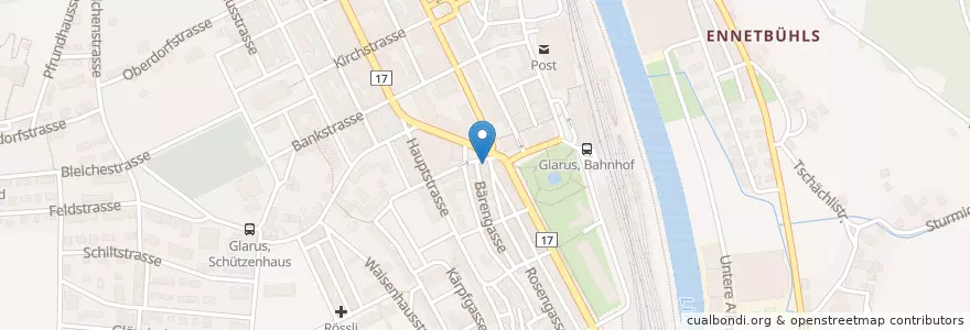 Mapa de ubicacion de Döner en Svizzera, Glarona, Glarus.