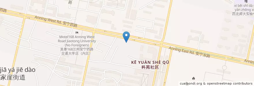 Mapa de ubicacion de 安宁交警大队车管分所 en 中国, 甘粛省, 蘭州市, 安宁区.