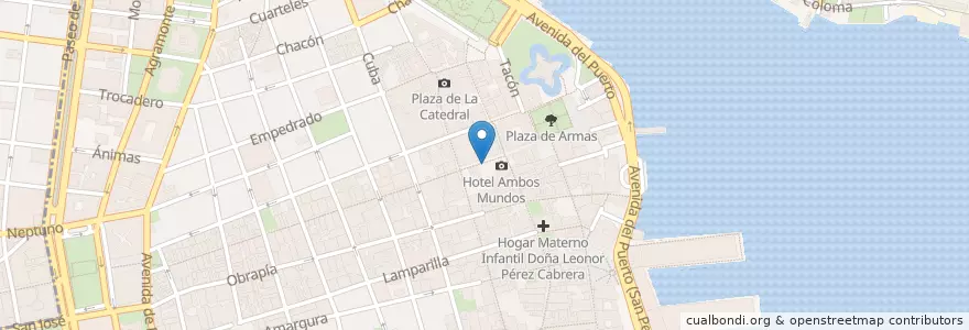 Mapa de ubicacion de Old Pharmacy en Cuba, La Havane, La Habana Vieja.