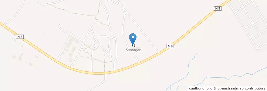 Mapa de ubicacion de Samagan en بوركينا فاسو, ارتفاع أحواض, Houet.