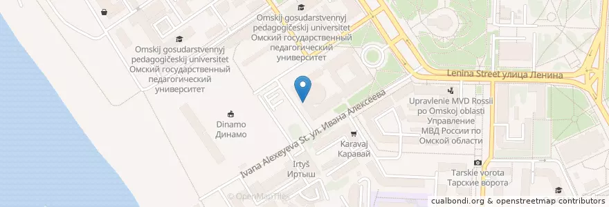 Mapa de ubicacion de Омск 644002 en Rússia, Distrito Federal Siberiano, Омская Область, Омский Район, Городской Округ Омск.