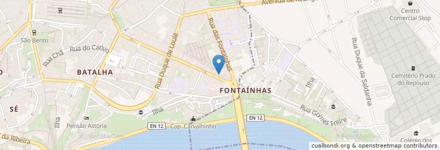 Mapa de ubicacion de Hamburgueria do Bairro en 葡萄牙, 北部大區, Porto, Área Metropolitana Do Porto, Porto, Cedofeita, Santo Ildefonso, Sé, Miragaia, São Nicolau E Vitória, Bonfim.