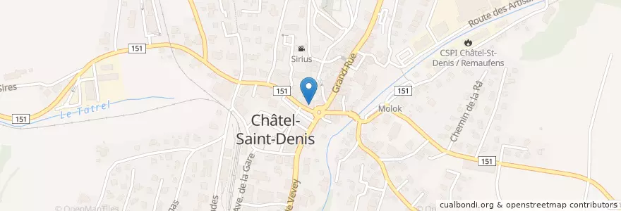 Mapa de ubicacion de La Place en Швейцария, Фрибур, District De La Veveyse, Châtel-Saint-Denis.