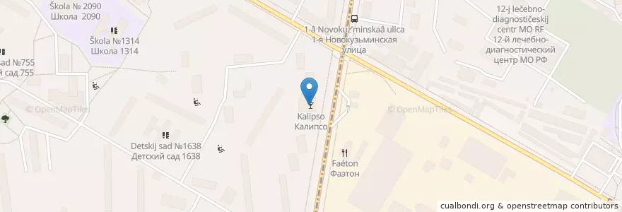 Mapa de ubicacion de Калипсо en 俄罗斯/俄羅斯, Центральный Федеральный Округ, Москва, Юго-Восточный Административный Округ, Рязанский Район.