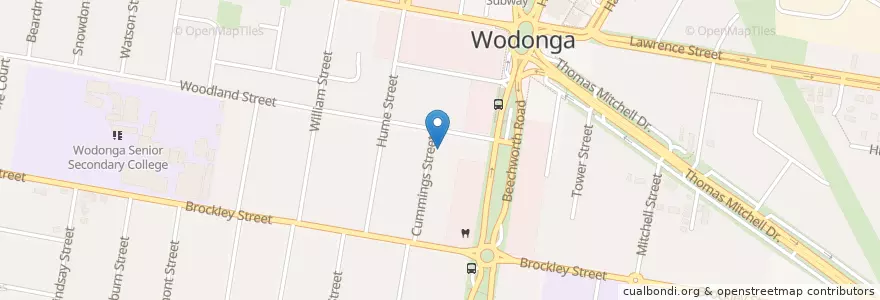 Mapa de ubicacion de Seventh Day Adventist Church en 오스트레일리아, Victoria, City Of Wodonga.