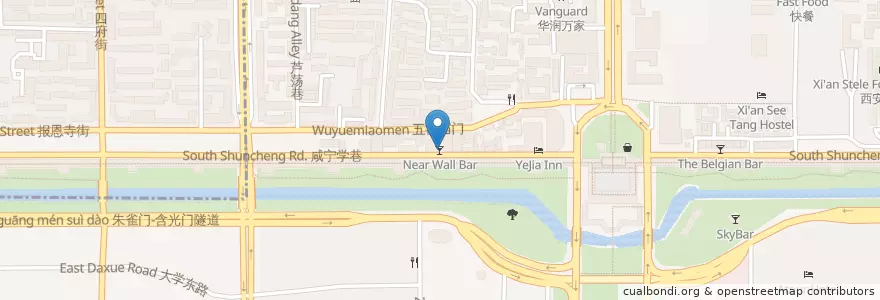 Mapa de ubicacion de Near Wall Bar en 中国, 陕西省, 西安市, 碑林区.