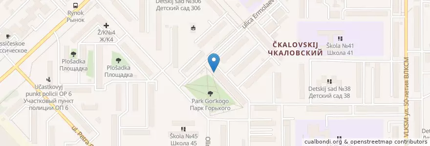Mapa de ubicacion de Омск 644076 en ロシア, シベリア連邦管区, オムスク州, オムスク地区, オムスク管区.