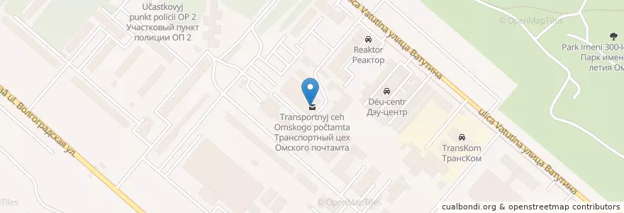 Mapa de ubicacion de Транспортный цех Омского почтамта en Rusia, Distrito Federal De Siberia, Omsk, Омский Район, Городской Округ Омск.