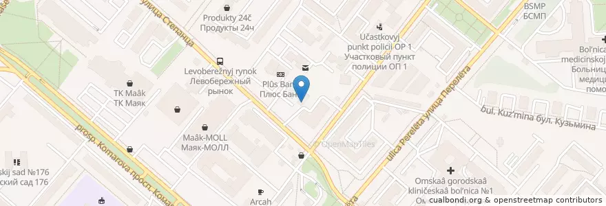 Mapa de ubicacion de Омск 644119 en Russia, Siberian Federal District, Omsk Oblast, Omsky District, Городской Округ Омск.