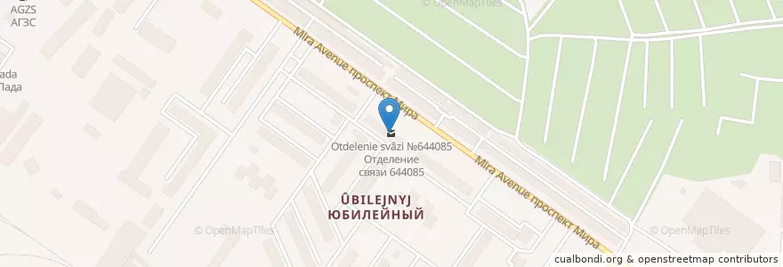 Mapa de ubicacion de Омск 644085 en ロシア, シベリア連邦管区, オムスク州, オムスク地区, オムスク管区.
