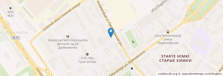 Mapa de ubicacion de Абсолют Банк en 俄罗斯/俄羅斯, Центральный Федеральный Округ, 莫斯科州, Городской Округ Химки.