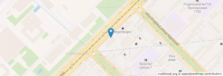 Mapa de ubicacion de Горздрав en روسيا, Центральный Федеральный Округ, Москва, Ломоносовский Район.