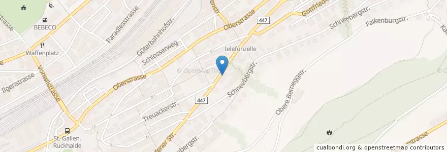 Mapa de ubicacion de Tankstell Bar en سويسرا, Sankt Gallen, Wahlkreis St. Gallen, St. Gallen.