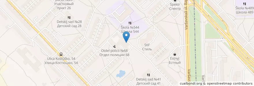 Mapa de ubicacion de Сабина en Russie, District Fédéral Du Nord-Ouest, Oblast De Léningrad, Saint-Pétersbourg, Московский Район, Округ Новоизмайловское.