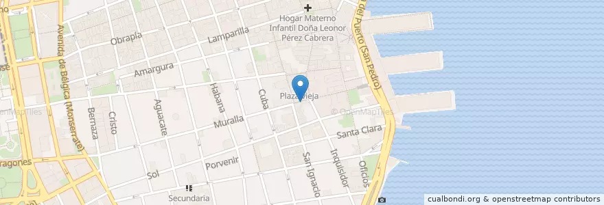 Mapa de ubicacion de Bar Restaurant Don Eduardo Allegro en Cuba, La Habana, La Habana Vieja.
