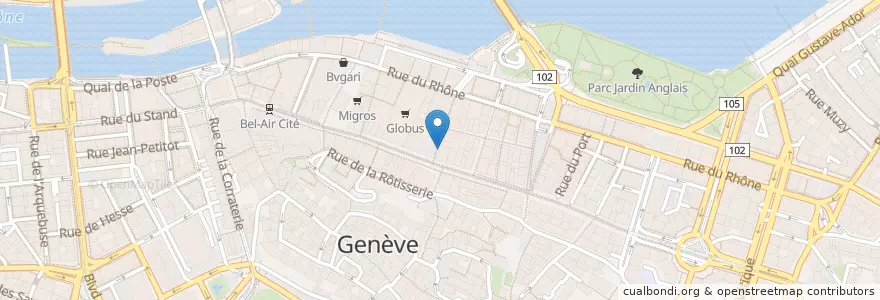 Mapa de ubicacion de Vanity en Zwitserland, Genève, Genève, Genève.