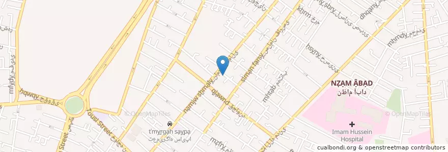 Mapa de ubicacion de پایگاه سلامت جامعه زهرا همایون نامجو en 이란, 테헤란, شهرستان تهران, 테헤란, بخش مرکزی شهرستان تهران.