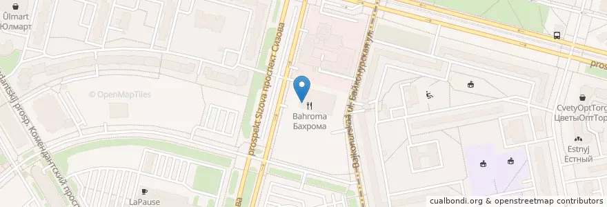 Mapa de ubicacion de Бахрома en Russia, Northwestern Federal District, Leningrad Oblast, Saint Petersburg, Приморский Район, Округ Озеро Долгое.