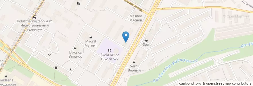 Mapa de ubicacion de Додо-пицца en 러시아, Центральный Федеральный Округ, Москва, Юго-Западный Административный Округ, Район Котловка.