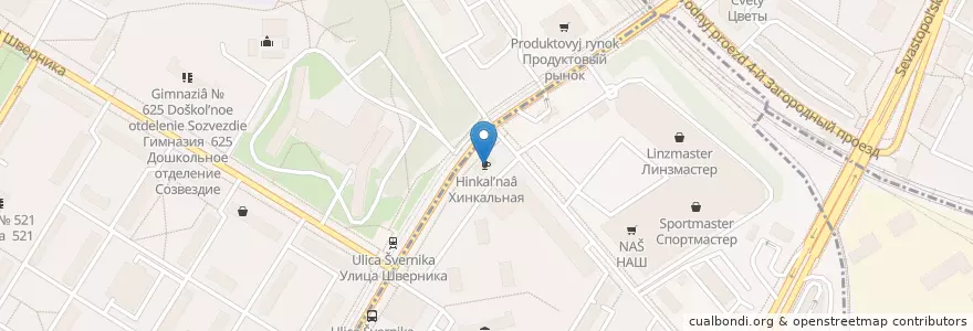 Mapa de ubicacion de Хинкальная en Rússia, Distrito Federal Central, Москва, Юго-Западный Административный Округ, Район Котловка, Академический Район.
