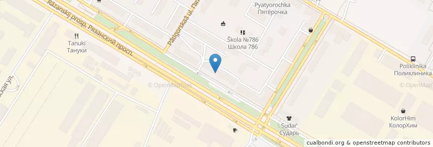 Mapa de ubicacion de Samson Pharma en Russia, Central Federal District, Moscow, South-Eastern Administrative Okrug, Ryazansky District.