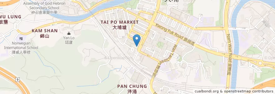 Mapa de ubicacion de 一粥麵 Super Super en China, Hongkong, Guangdong, New Territories, 大埔區 Tai Po District.