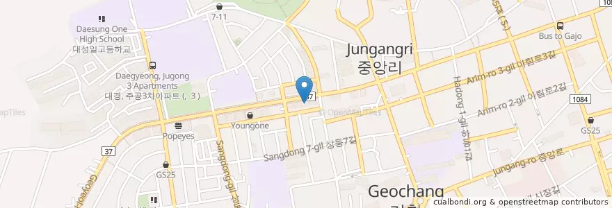 Mapa de ubicacion de 농협 (Nonghyup) en Corea Del Sur, Gyeongsang Del Sur, 거창군.
