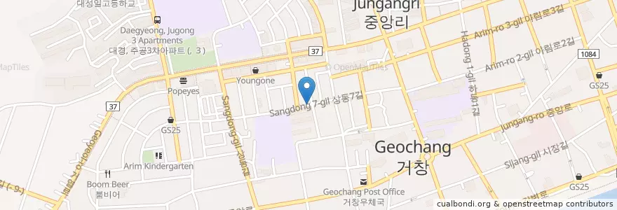 Mapa de ubicacion de 경남 (Gyeongnam) en Südkorea, Gyeongsangnam-Do, 거창군.