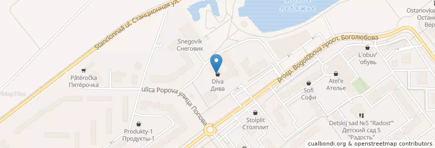 Mapa de ubicacion de Ситилаб en روسیه, Центральный Федеральный Округ, استان مسکو, Городской Округ Дубна.