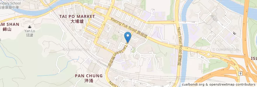 Mapa de ubicacion de 大日子酒家 en 中国, 香港 Hong Kong, 广东省, 新界 New Territories, 大埔區 Tai Po District.