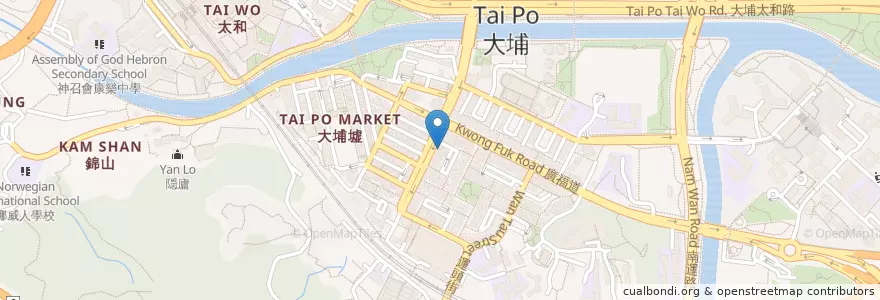 Mapa de ubicacion de 薩利亞 en China, Hong Kong, Guangdong, Wilayah Baru, 大埔區 Tai Po District.